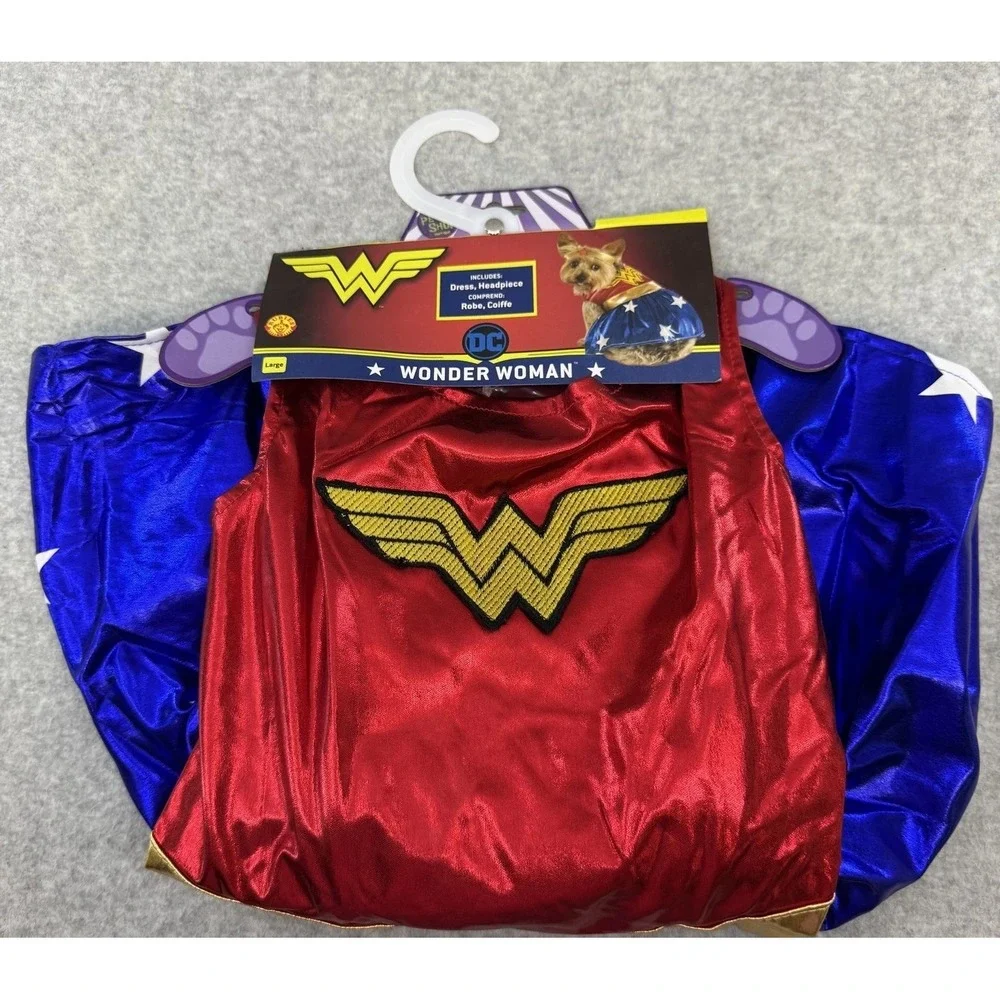Wonder Woman Dog Costume Large DC Comics Rubies Superhero Dress Headpiece New